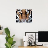Wild Tiger Portrait Graphic Press Style Poster (Heimbüro)