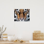 Wild Tiger Portrait Graphic Press Style Poster (Küche)