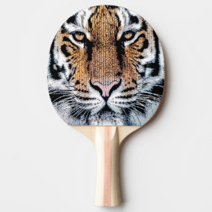 Wild Tiger Portrait Graphic Press Style Tischtennis Schläger
