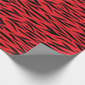 Wild Tiger Print für Weihnachtsgeschenke Rot Nahtl Geschenkpapier (Ecke)