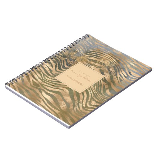 Wild Tiger Print Jungle Safari Modernes Gold Notizblock (Linke Seite)