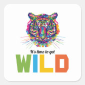 Wild Tiger Quadratischer Aufkleber (Vorderseite)
