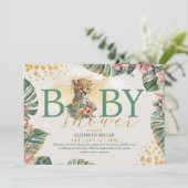 Wild Tiger Rustic Baby Dusche Einladung (Stehend Vorderseite)