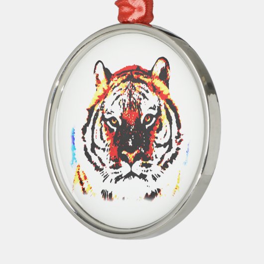 Wild Tiger Silbernes Ornament (Links)