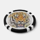 Wild Tiger Sketch - Safari Thema Pokerchips (Einzeln)