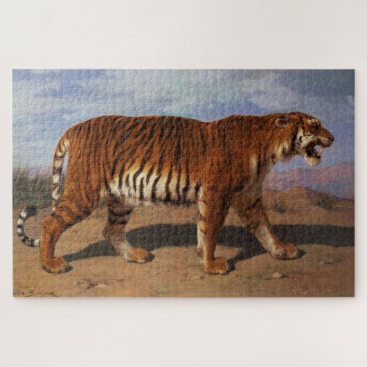 Wild Tiger Stalking seine Beute (von Rosa Bonheur) Puzzle (Horizontal)