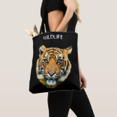 Wild-Tiger-Tiergesicht auf Schwarz Tasche (Von Nahem)