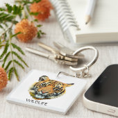 Wild-Tiger-Tiergesicht Schlüsselanhänger (Vorderseite rechts)