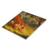 Wild Tiger und eine Schlange (Tierart) Fliese (Seite)