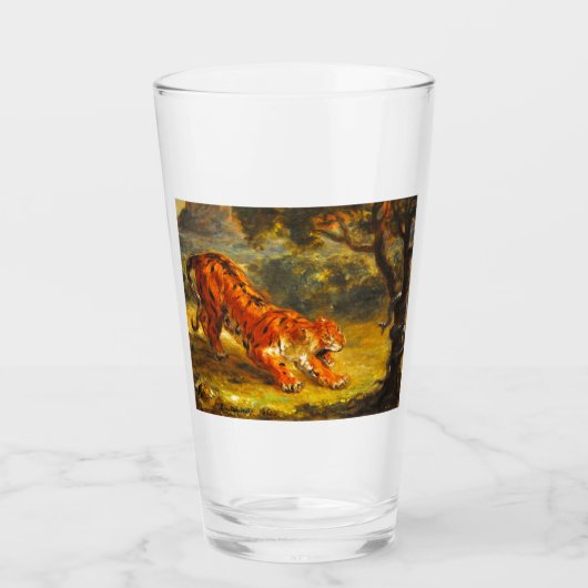 Wild Tiger und eine Schlange (Tierart) Glas (Vorderseite)