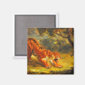 Wild Tiger und eine Schlange (Tierart) Magnet (Vorderseite/Rückseite)