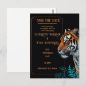 Wild Tiger Wedding Einladung Postkarte (Vorne/Hinten)
