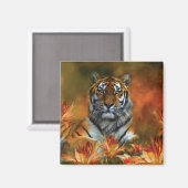 Wild Tigers Art Magnet (Vorderseite/Rückseite)