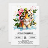 Wild Tigress Custom zum Geburtstag Einladung (Vorne/Hinten)