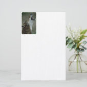 Wild Timber Wolf Howling Briefpapier (Stehend Vorderseite)