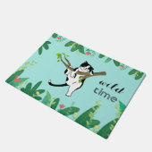 Wild Time Greenery Safari Kitty Cat Fußmatte (Schrägansicht)