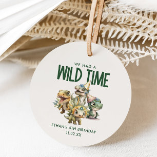 Wild Time Niedlich Dinosaur Kindergeburtstag Gastg Geschenkanhänger