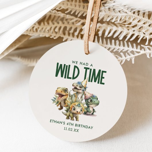 Wild Time Niedlich Dinosaur Kindergeburtstag Gastg Geschenkanhänger
