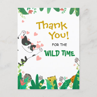 Wild Time Niedlich Tuxedo Kitty Cat Vielen Dank Postkarte