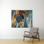 Wild Tom Turkey First Snow Wandteppich (Beispiel (Horizontal))