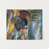 Wild Tom Turkey First Snow Wandteppich (Vorderseite (Horizontal))