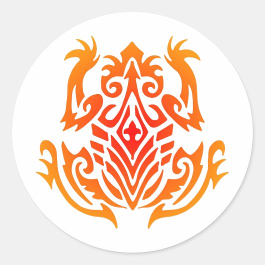 Wild Tribal Frog Tattoo Runder Aufkleber (Vorderseite)