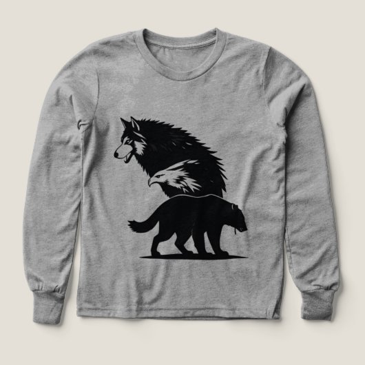 Wild Trio: Wolf, Eagle, and Bear Silhouette (Design Vorderseite)