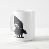 Wild Trio: Wolf, Eagle, and Bear Silhouette Kaffeetasse (Vorderseite Links)