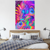 Wild Trippy Abstraktes Muster Psychedelic Art Colo Leinwanddruck (Insitu (Schlafzimmer))