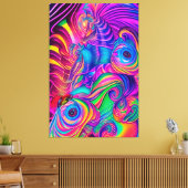 Wild Trippy Abstraktes Muster Psychedelic Art Colo Leinwanddruck (Insitu (Wohnzimmer))