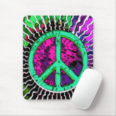 Wild Trippy Hippie Peace Sign Mousepad (Mit Mouse)
