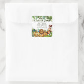 Wild Tropical Jungle Safari Tier Vielen Dank Quadratischer Aufkleber (Tasche)