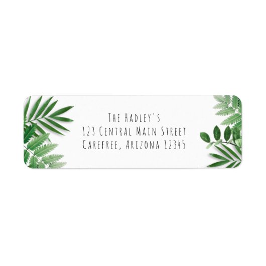 Wild Tropical Leaves Return Address (Vorne)