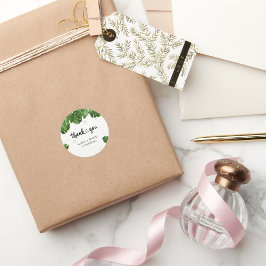 Wild Tropical Lush Palm Blätter Hochzeit Vielen Da Runder Aufkleber