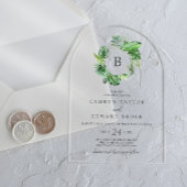 Wild Tropical Palm Arch Zielort Hochzeit am Strand Acryleinladungen