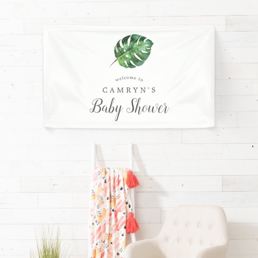Wild Tropical Palm Baby Dusche Begrüßungsbanner Banner (Insitu)
