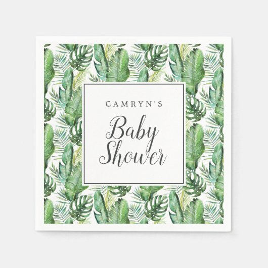 Wild Tropical Palm Baby Dusche Napkins Serviette (Vorderseite)