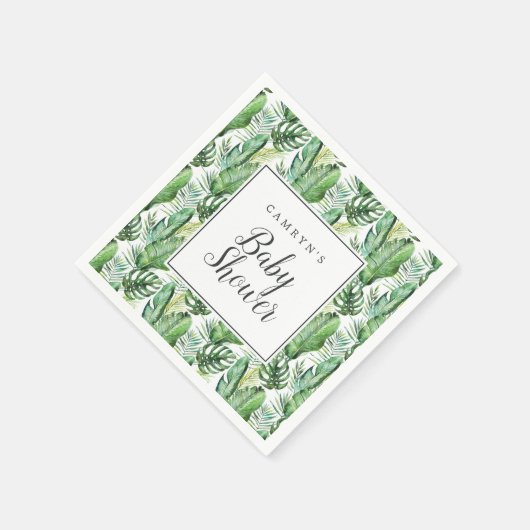 Wild Tropical Palm Baby Dusche Napkins Serviette (Ecke)
