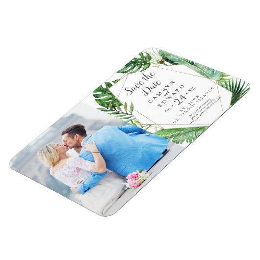 Wild-Tropical-Palm-Bild Save the Date Magnet (Linke Seite)