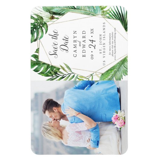 Wild-Tropical-Palm-Bild Save the Date Magnet (Vertikal)