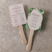 Wild Tropical Palm | Blush Wedding Program Fan Fächer