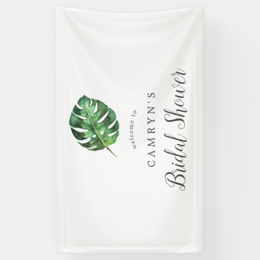Wild Tropical Palm Brautparty Willkommen Banner (Vertikal)