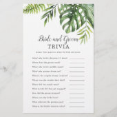 Wild Tropical Palm Brie and Groom Trivia Game Flyer (Vorne)