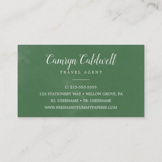 Wild Tropical Palm Business Card Visitenkarte (Rückseite)