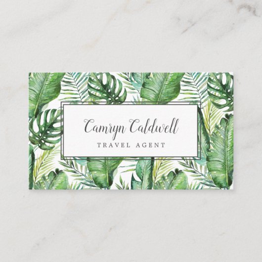 Wild Tropical Palm Business Card Visitenkarte (Vorderseite)