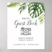 Wild Tropical Palm Foto Guest Book Sign Poster (Vorne)