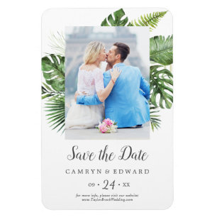 Wild-Tropical-Palm-Foto Save the Date Magnet