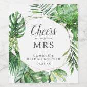 Wild Tropical Palm Future Frau Wine Labels Weinetikett (Einzelnes Label)