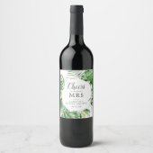 Wild Tropical Palm Future Frau Wine Labels Weinetikett (Vorderseite)