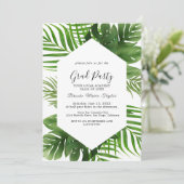 Wild-Tropical Palm Graduation Party Einladung (Stehend Vorderseite)